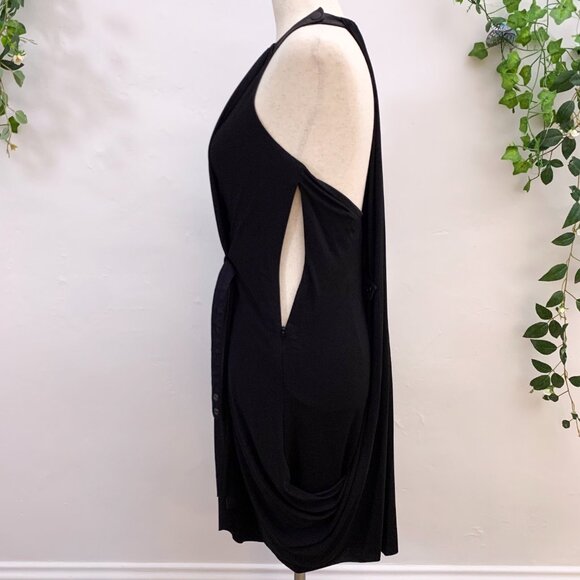 Rag & Bone Black Rowan Draped Dress Size 2 - Picture 8 of 14